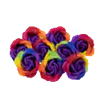 Trandafiri multicolori din sapun, 9 buc/set / CD4080-miez mov inchis