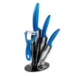 Set cutite bucatarie 4 piese cu lama din Ceramica+suport / CC9966