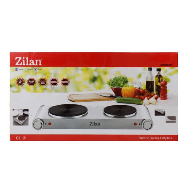 Plita electrica inox, 2 ochiuri, termostat, putere 2250W / ZLN 0542 - imagine 3