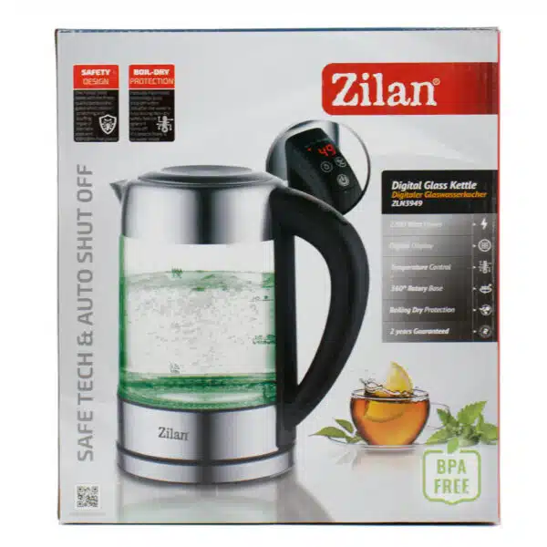 Cana fierbator electrica, Temperatura controlata digital, Iluminare apa led, capacitate 1.7L, putere 2200W / ZLN 3949 - imagine 3