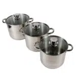 Set 3 oale cu capace inox, 5L / 6L /8L / ZLN 4045 - imagine 2