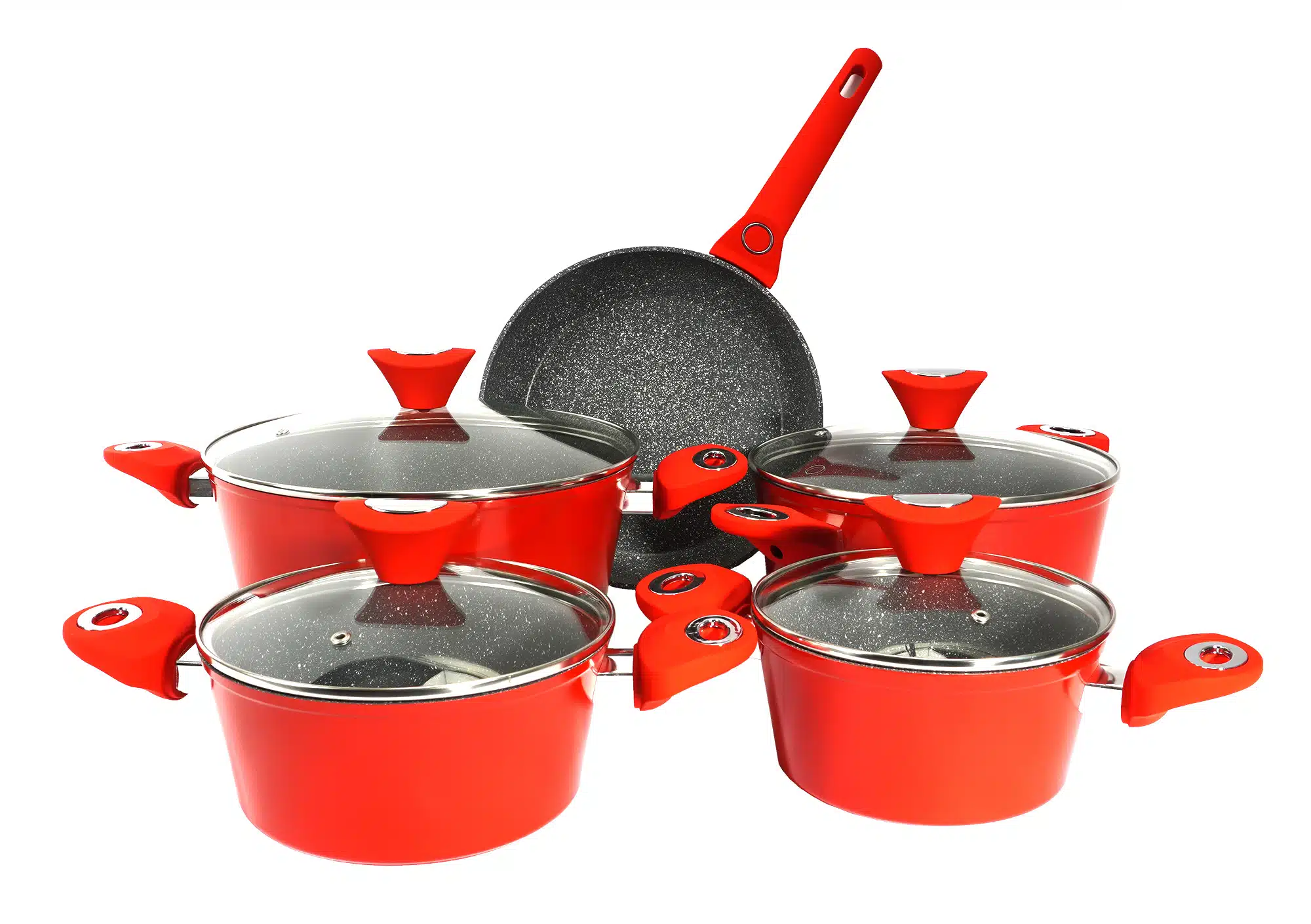 Set oale 9 piese, material aluminiu, interior granit, compatibil