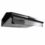 Pachet plita incorporabila (0058), gaz butelie sau gaz natural (duze de schimb incluse), 59x51 cm, aprindere electrica, sticla neagra si hota perete 2 motoare Inox (9676), 2 x 95w / SET 30006 - imagine 3