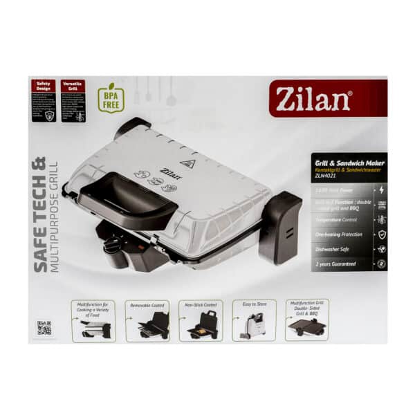 Gratar electric, putere 1600 W, termostat reglabil, placi antiaderente / Zilan ZLN 4021 - imagine 4