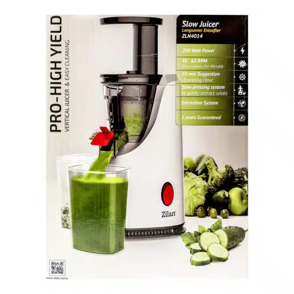 Storcator de fructe si legume, putere 200 W, recipient suc 600 ml, recipient pulpa 600 ml,  Functie Reverse / ZLN 4014 - imagine 5