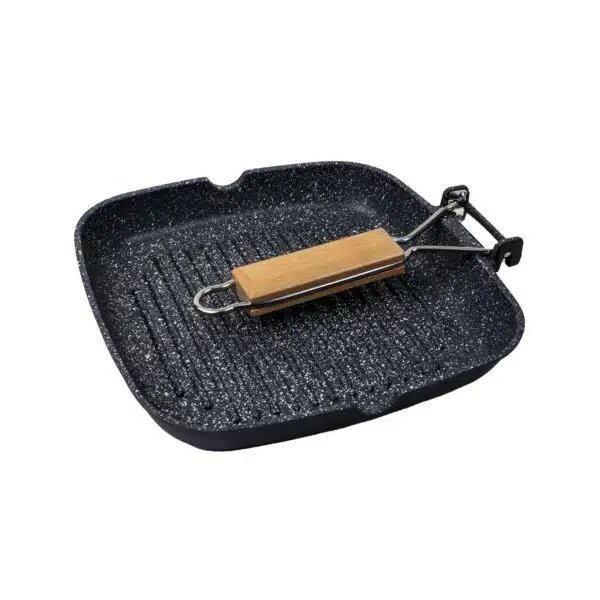 Tigaie grill, diametru 24 cm, material aluminiu, interior granit, maner pliabil / ZLN 4298 - imagine 3