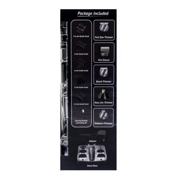Aparat de tuns profesional 5 in1, 5 capete de schimb, 5 marimi de tuns, ulei si perie de curatare, fara fir / ZLN 1277 - imagine 5
