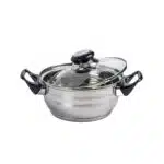 Set oale inox 12 piese, compus din 4 x oale, 1x cratita cu coada, 1x tigaie si 6x capace sticla / ZLN 4038 - imagine 2