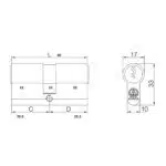 Cilindru Feroneria 60 mm 3 chei 25/25  blister  egal - imagine 2