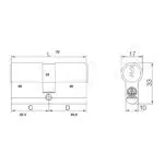 Cilindru Feroneria 70 mm 3 chei 30/30  blister  egal - imagine 2