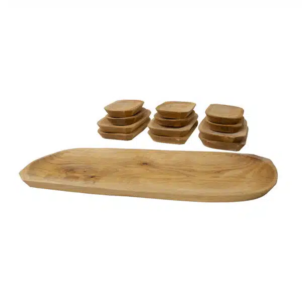 Set 13 platouri din lemn de arin pentru servire, 60x24x2.5cm / 1463 - imagine 3