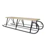 Sanie dubla din metal si lemn, 117x37.5x29cm / 5359