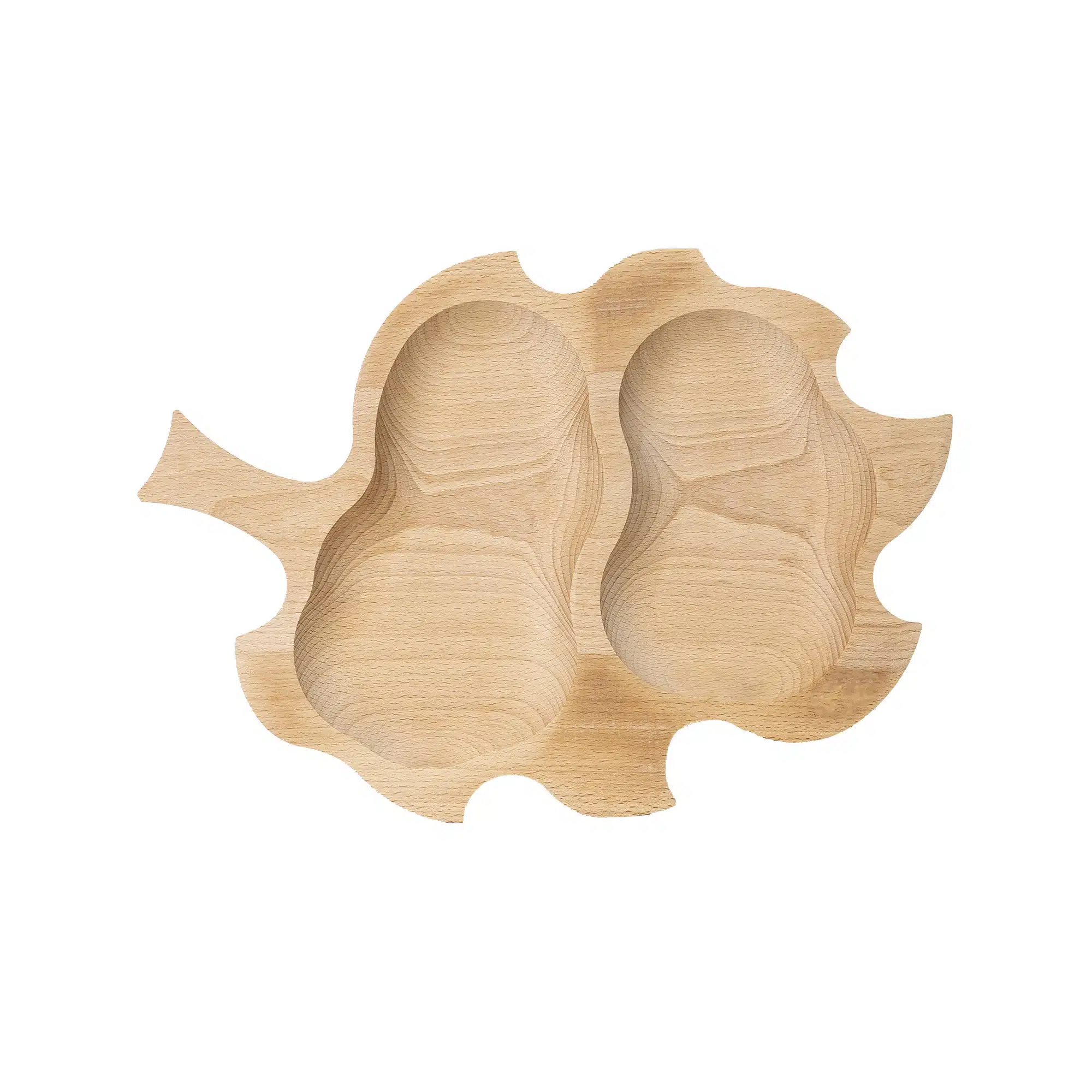EXT 10103_1 Platou pentru servire, din lemn de fag, in forma de frunza mica 37x27x2cm / EXT 10103 - imagine 1