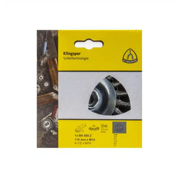 Perie conica cu filet, sarma rasucita, Klingspor ,BK 600Z, 115mm x M14 / EXT 358328 - imagine 2