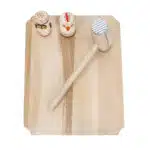 Set tocator dreptunghiular din lemn de fag, 10 piese, 40x30x2cm / EXT 6086 - imagine 2