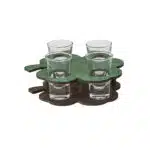 Set 4 pahare, cu suport lemn in forma de trifoi, 50ml / EXT 6091