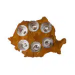 Set 6 pahare, cu suport lemn in forma de harta cu picior, 30ml / EXT 7125_1 - imagine 2