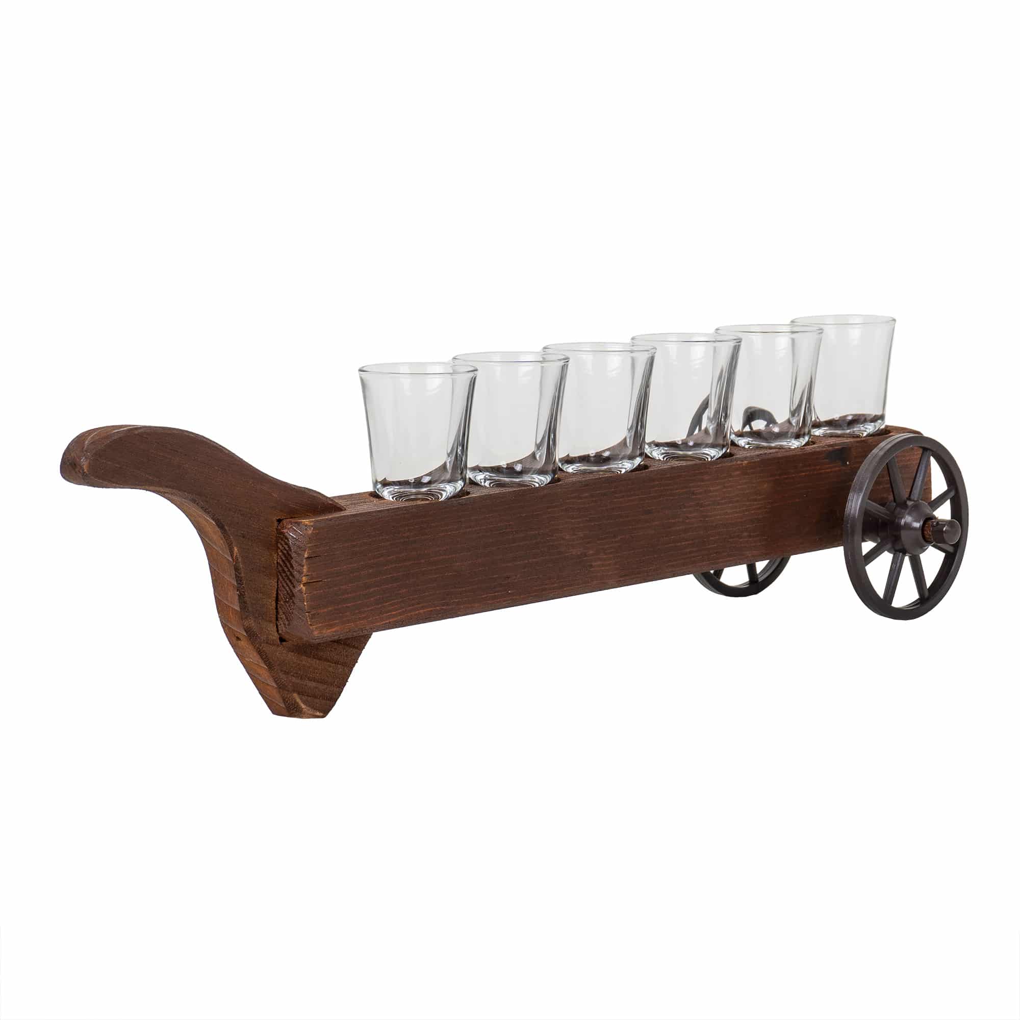 EXT 7127_1 Set 6 pahare, suport lemn cu roti, 50ml / EXT 7127 - imagine 1