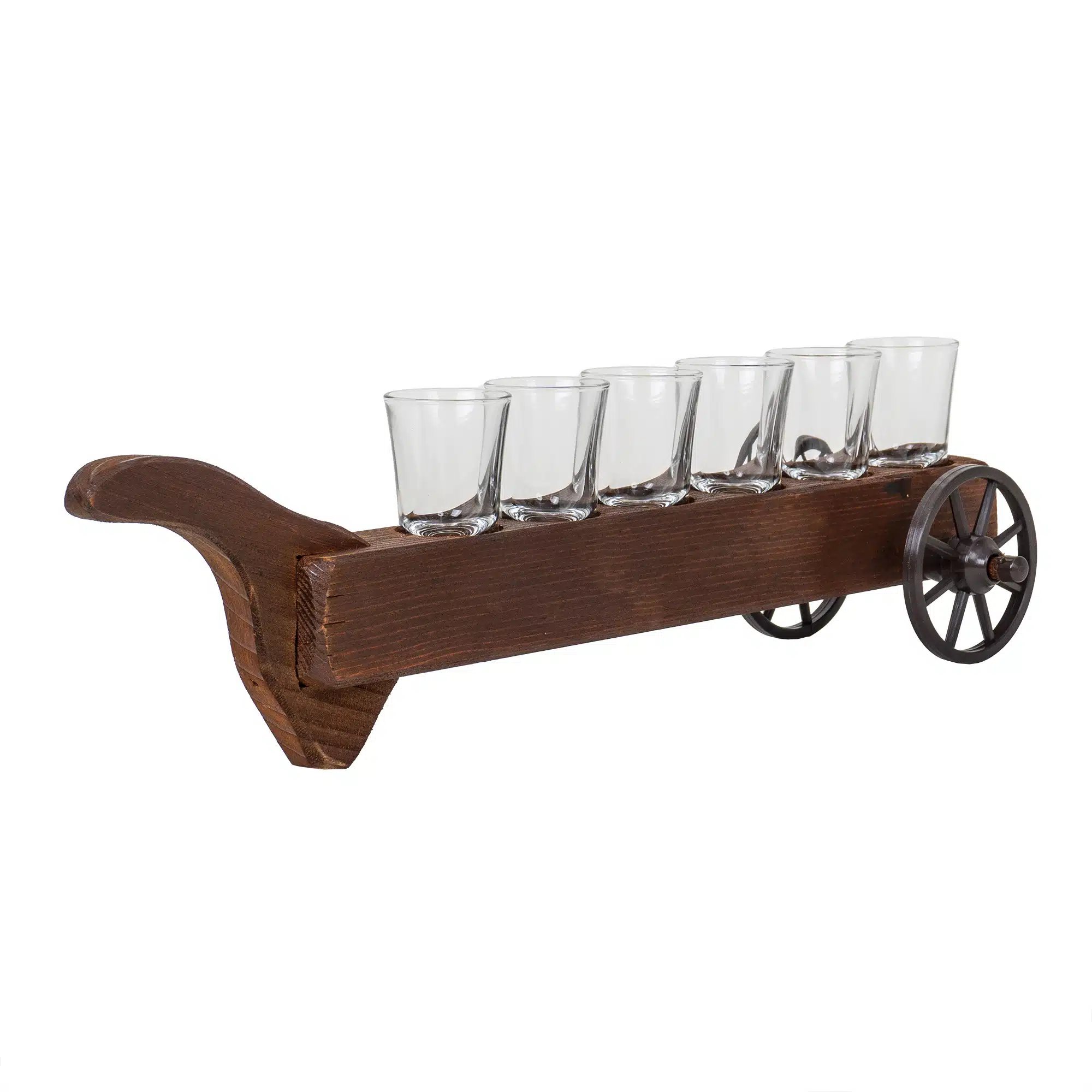 EXT 7127_1 Set 6 pahare, suport lemn cu roti, 50ml / EXT 7127 - imagine 1