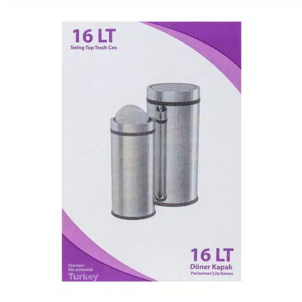 Cos menajer, capacitate 16 Litri din inox, capac rotativ / ZLN 4599 - imagine 3