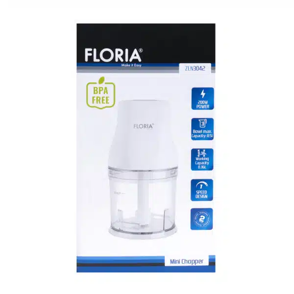 Tocator legume-fructe (chopper), putere 200W, capacitate vas 500 ml, cutit inox / ZLN 3042 - imagine 4