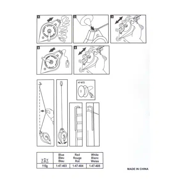 Sfoara trasat 15m, plus praf creta albastru, plus nivela fir / 3858 - imagine 5