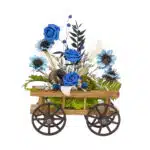 Aranjament caruta din lemn cu flori / EXT 10160 - imagine 2