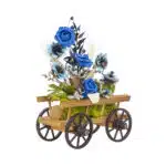 Aranjament caruta din lemn cu flori / EXT 10160 - imagine 3