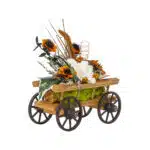 Aranjament caruta din lemn cu flori / EXT 10160 - imagine 4