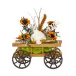 Aranjament caruta din lemn cu flori / EXT 10160 - imagine 5