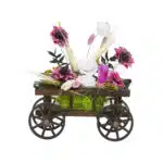 Aranjament caruta din lemn cu flori / EXT 10160 - imagine 6