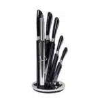 Set cutite cu suport, 8piese, inox, negru / CC9808 - imagine 2