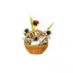 Aranjament, cos mic din ceramica cu flori / EXT 10164