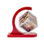 Rama foto, in forma de cub, magnetic rotativ cu 6 poze, rosu / CD3521_ROSU