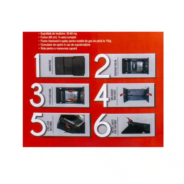 Soba mobila pe gaz GPL si electrica, aprindere piezo-electrica, demontabila, bonus kit de alimentare / ZLN 8465D_1 - imagine 3