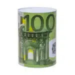 Pusculita metalica cu bancnota de 100 euro, 22x15cm / CD2568-2