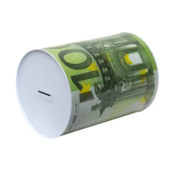 Pusculita metalica cu bancnota de 100 euro, 22x15cm / CD2568-2 - imagine 2