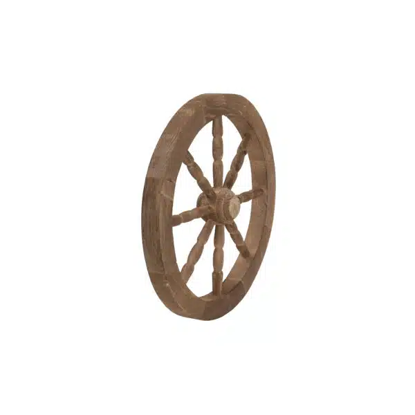 Roata decorativa din lemn, diametru 47 cm, maro / EXT 10229 - imagine 3