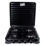 Pachet Aragaz 4 ochiuri, 55X50cm, Ceas pentru butelie,  2m furtun pentru gaz, 3 x coliere pentru furtun, aprinzator, negru / ZLN 7079B_N - imagine 2