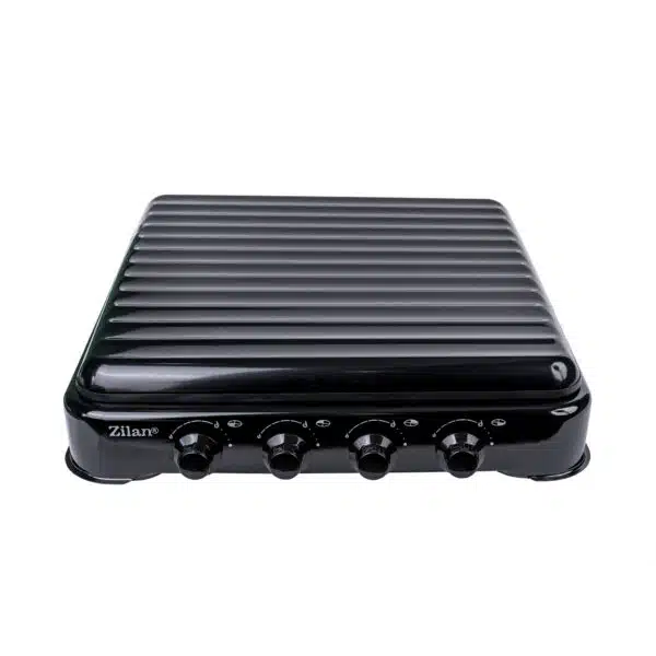 Pachet Aragaz 4 ochiuri, 55X50cm, Ceas pentru butelie,  2m furtun pentru gaz, 3 x coliere pentru furtun, aprinzator, negru / ZLN 7079B_N - imagine 3