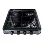 Pachet Aragaz 4 ochiuri, 55X50cm, Ceas pentru butelie,  2m furtun pentru gaz, 3 x coliere pentru furtun, aprinzator, negru / ZLN 7079B_N - imagine 5