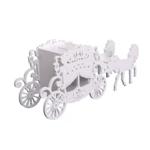 Cutie de dar pentru evenimente, forma de trasura, 68x17x25cm / CD5056 - imagine 3
