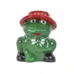 Decoratiune pentru gradina, din ceramica, model broasca mica, inaltime 22cm, lungime 19cm / EXT 10214