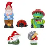 Pachet decor pentru gradina din ceramica, pitic, ciuperca,buburuza, arici si broasca mare / EXT 10242