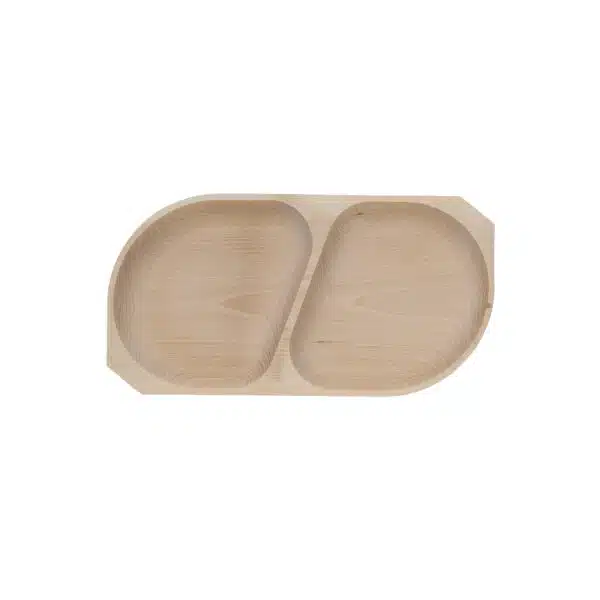 Platou din lemn de fag cu 2 compartimente, 44x23x2.5cm / EXT 6175 - imagine 3