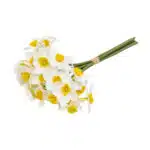 Buchet 6 narcise, cu aspect natural, inaltime 40cm / SL062_alb - imagine 2