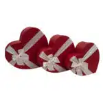 Set 3 cutii in forma de inima, rosu / CD2085-rosu