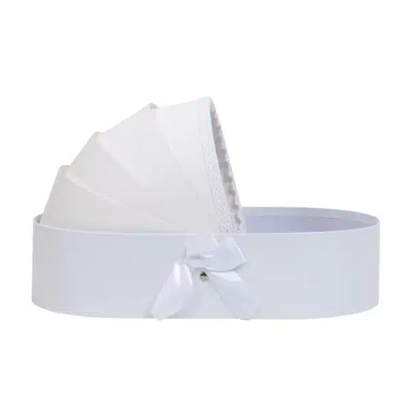 Cutie pentru flori, din carton, tip Landou, alb / CD744_alb - imagine 2