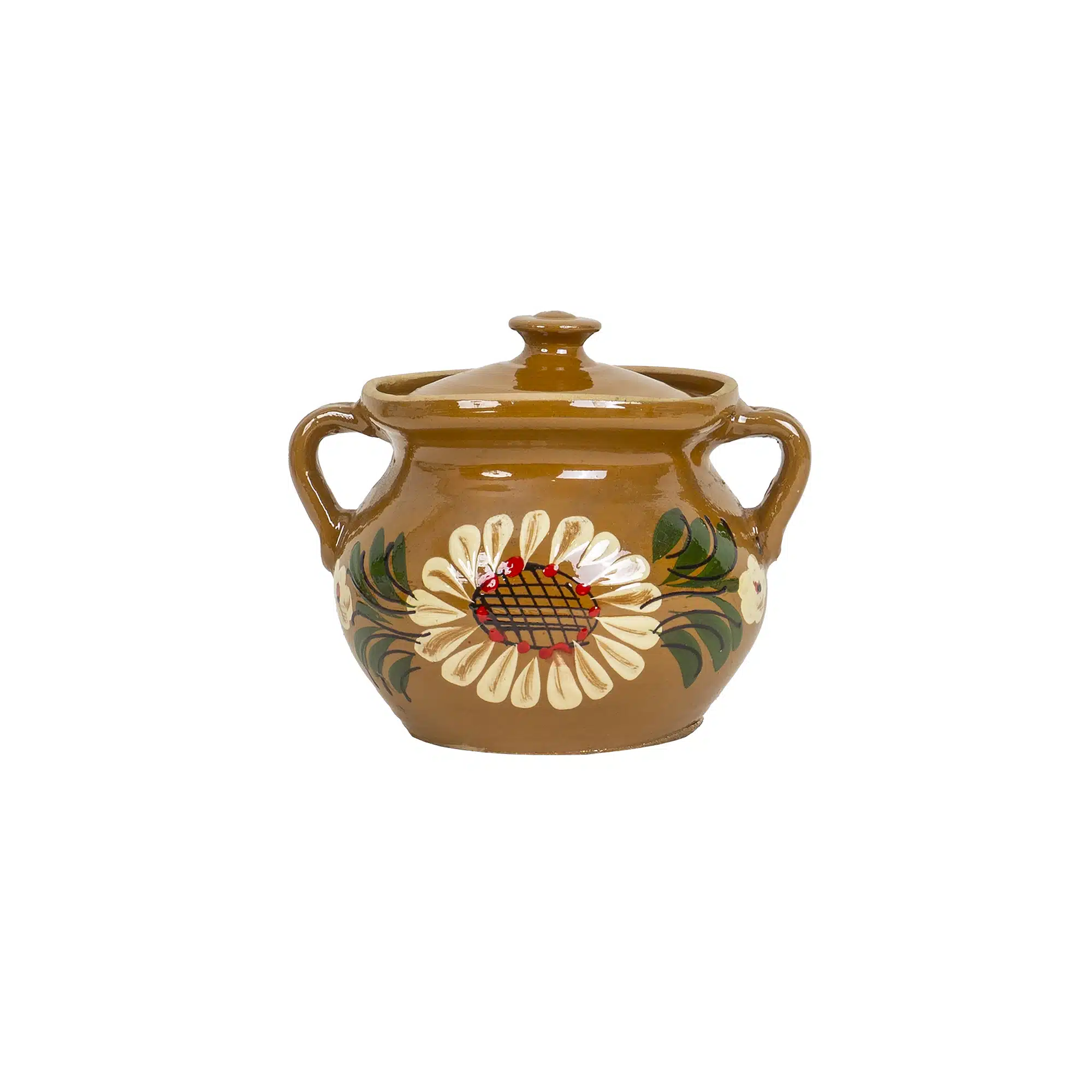 EXT 10328_1 Oala din lut cu capac, diametru 14 cm, capacitate 1l / EXT 10328 - imagine 1