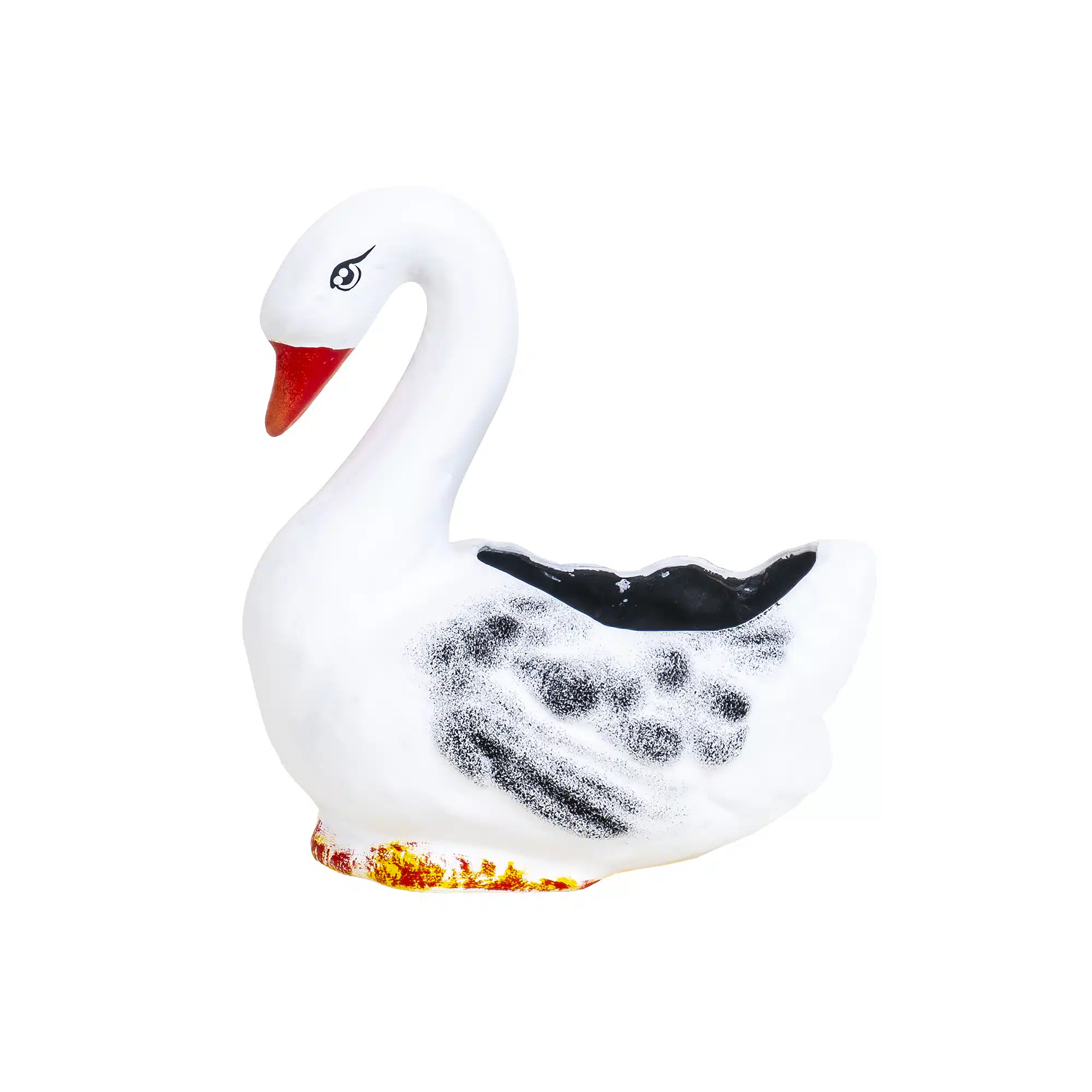 Ghiveci din ceramica, model lebada alb, lungime 21cm / EXT 7065